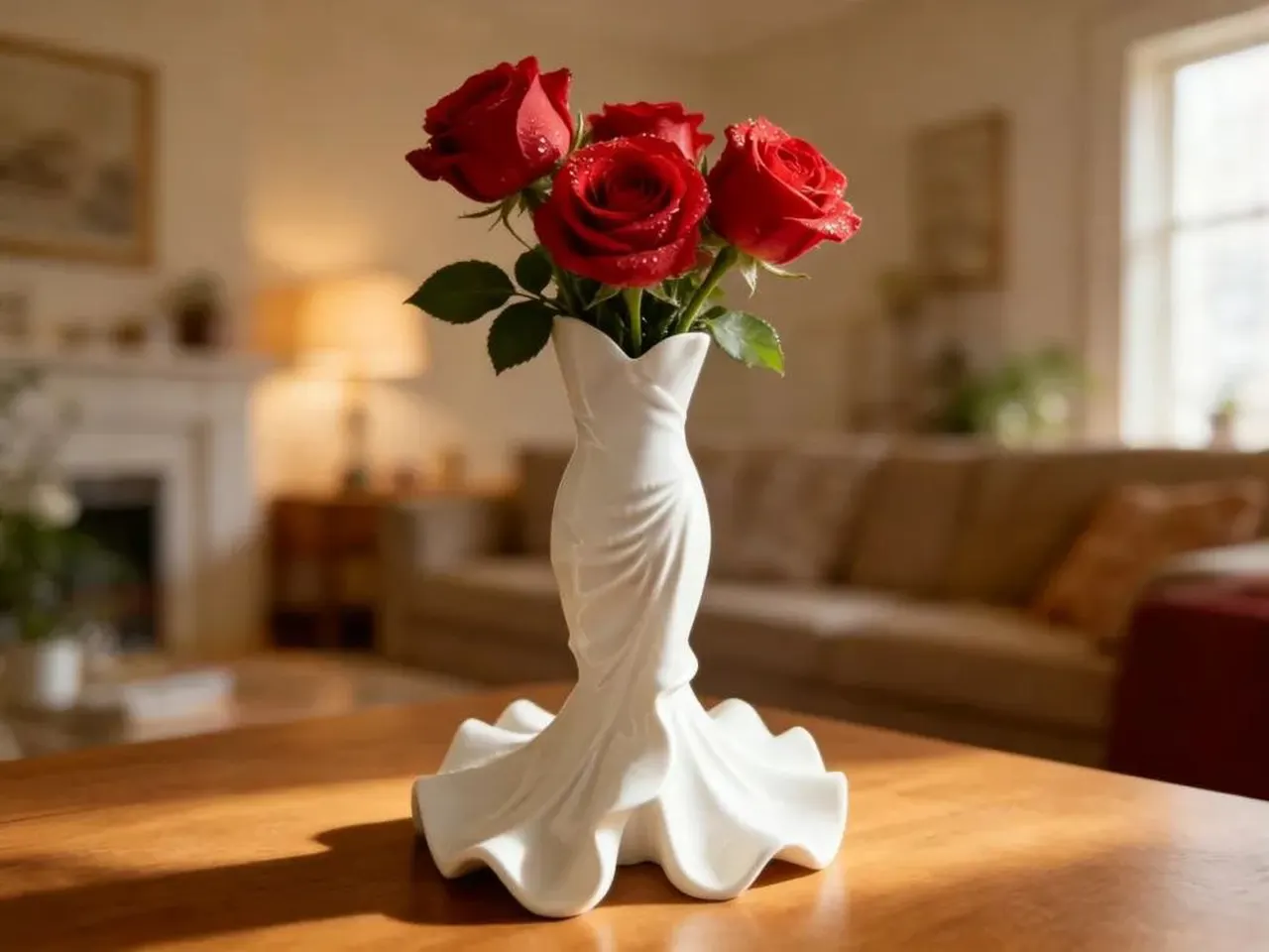 فایل سه بعدی گلدان طرح لباس عروس