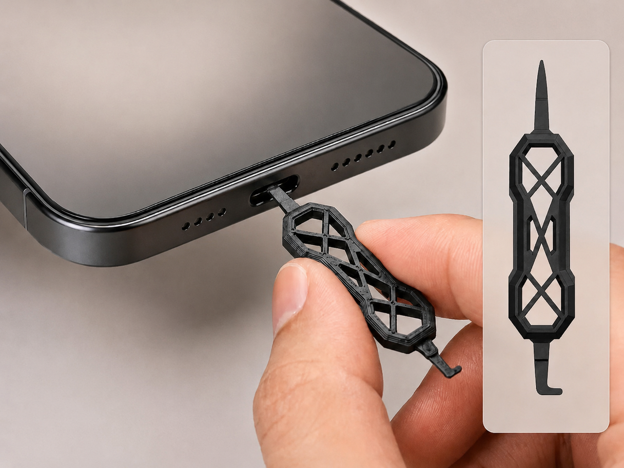 فایل سه بعدی تمیزکننده پورت شارژ گوشی (Charging Port Cleaner)